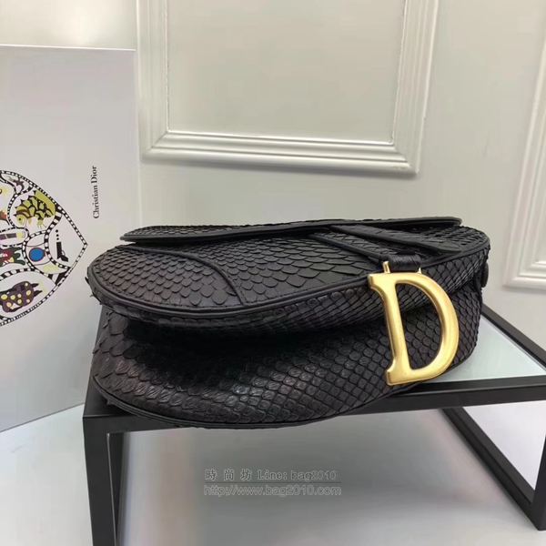 Dior包 Dior saddle頂級蟒蛇皮系列 迪奧馬鞍包 Dior斜挎小包 大號M9001  Dyd1004